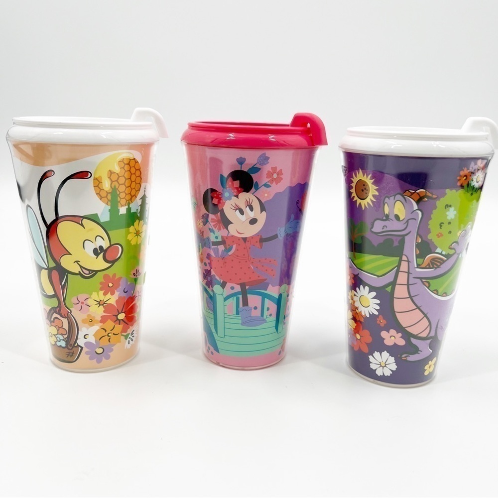 Disney Parks Flower And Garden Sipper Tumbler Cup Bundle